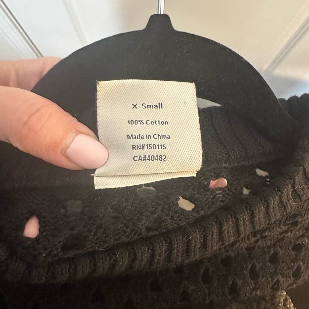 Varley Black Open-Knit Sweater size XS - Picture 6 of 6